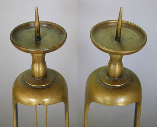 Item #3592: Pair of Bronze Candle Holders