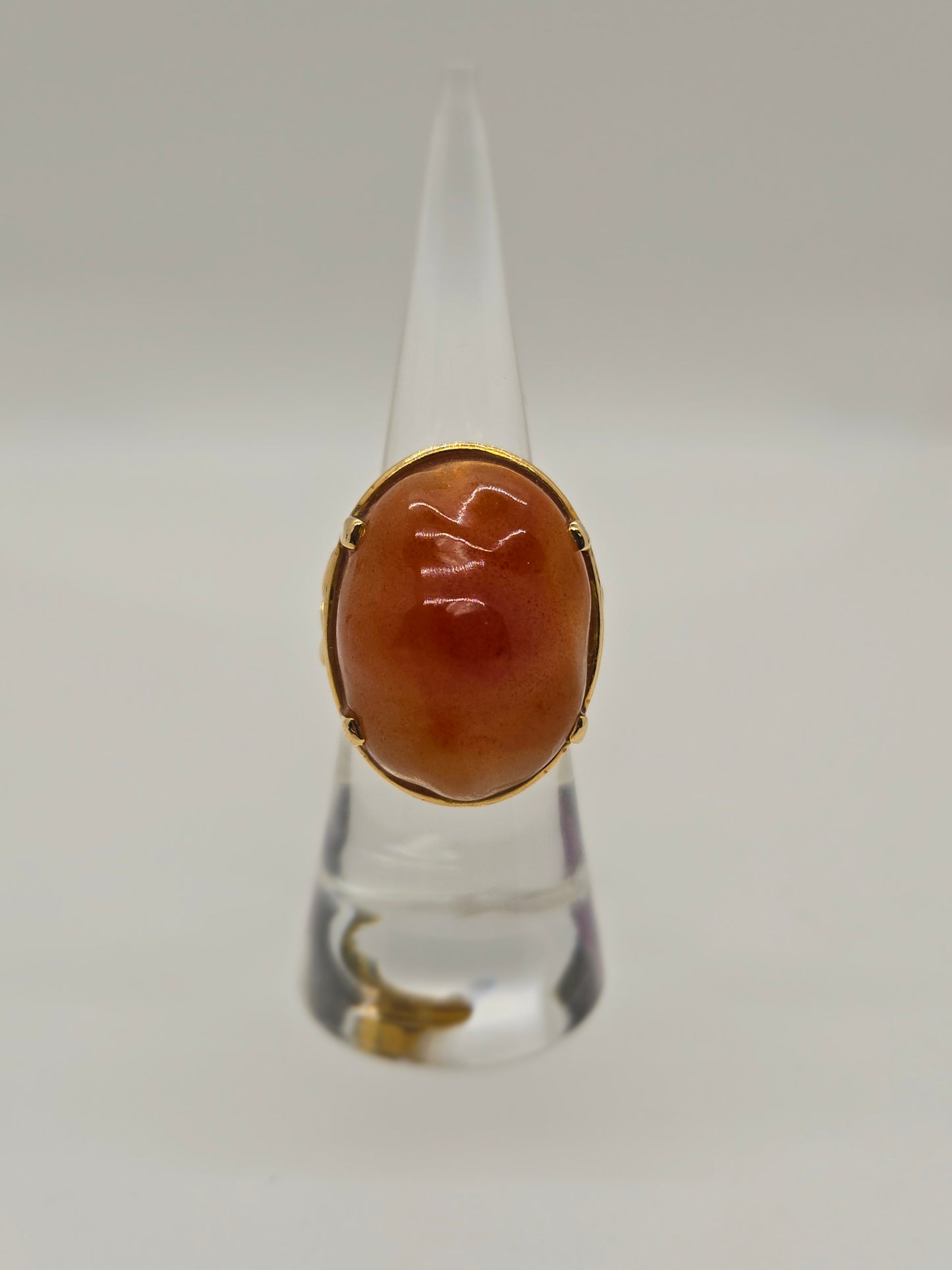 Signed Ming Natural Carnelian Ring