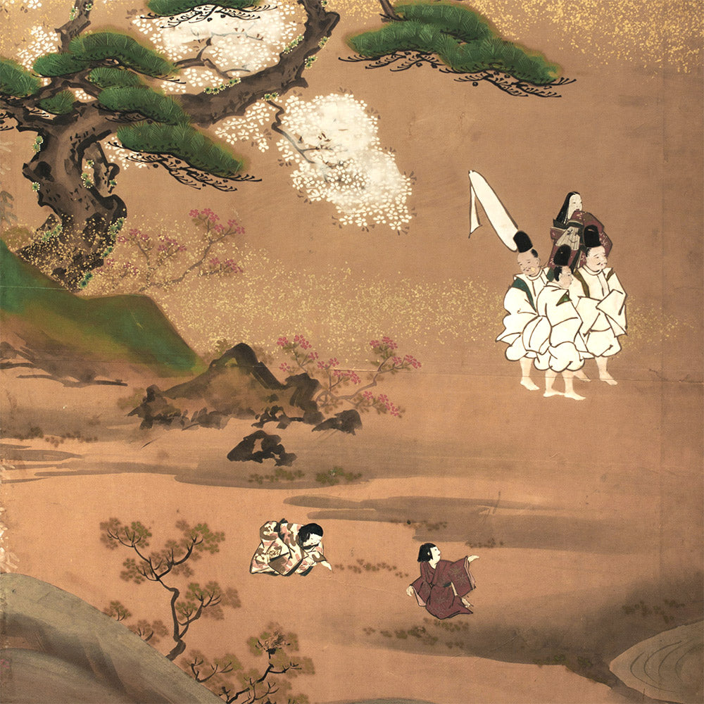 Courtier's Outing, 6-Panel Screen