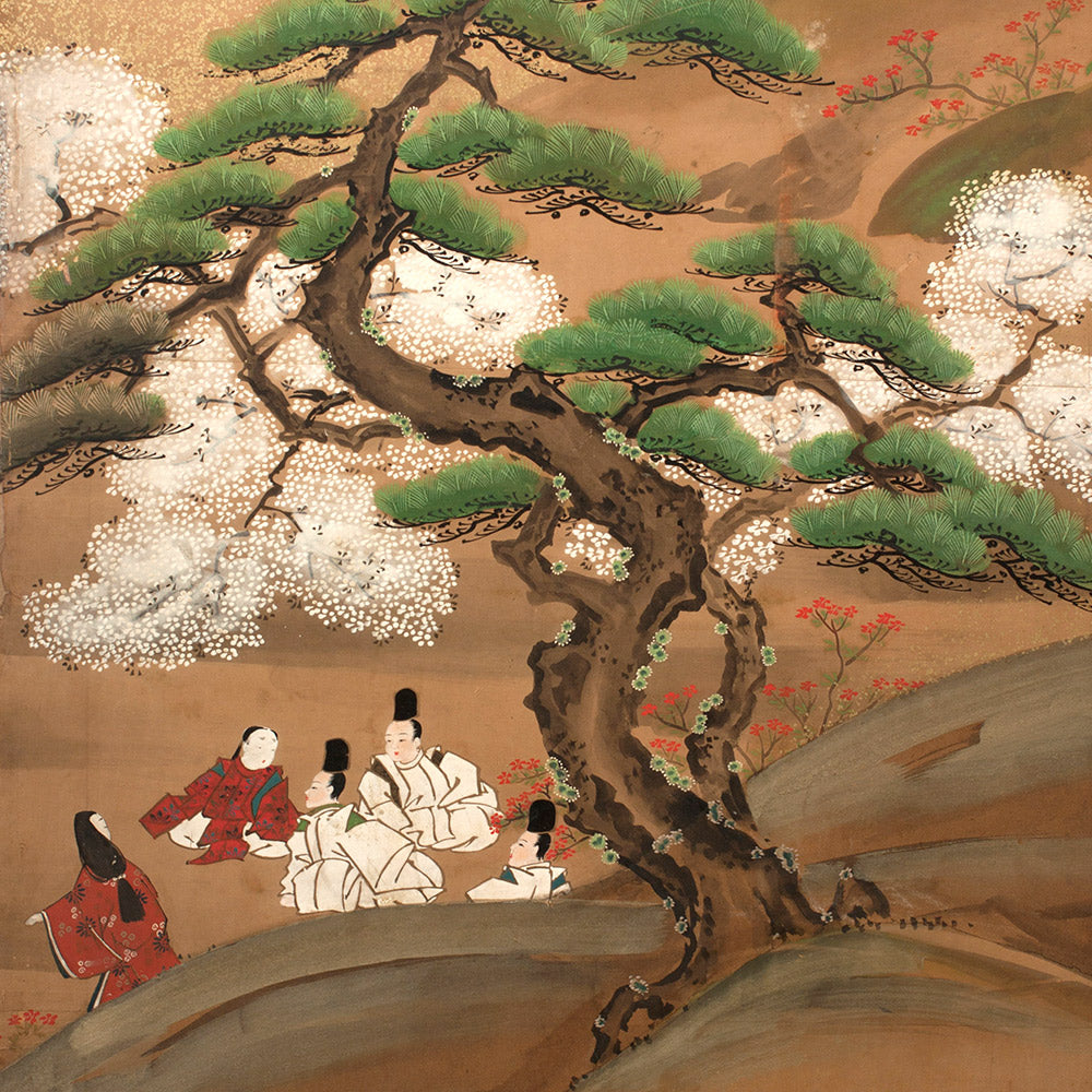 Courtier's Outing, 6-Panel Screen