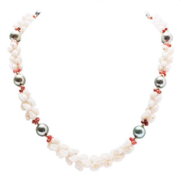 Uli Uli Ni'ihau Shell & Tahitian Pearl Lei