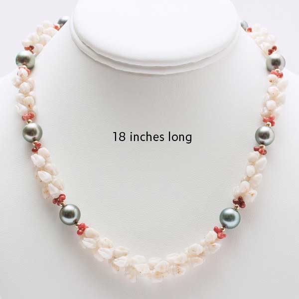 Uli Uli Ni'ihau Shell & Tahitian Pearl Lei