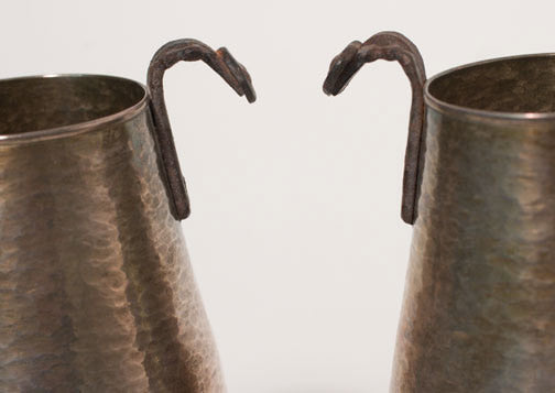Pair of Silver Tokkuri by Unknown