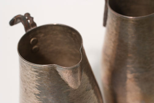 Pair of Silver Tokkuri by Unknown