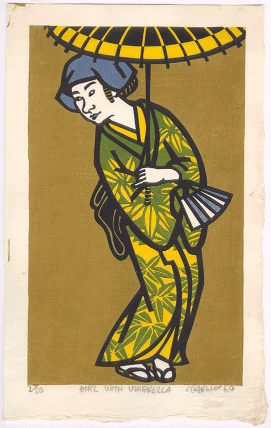 Girl with Umbrella by Clifton Karhu
