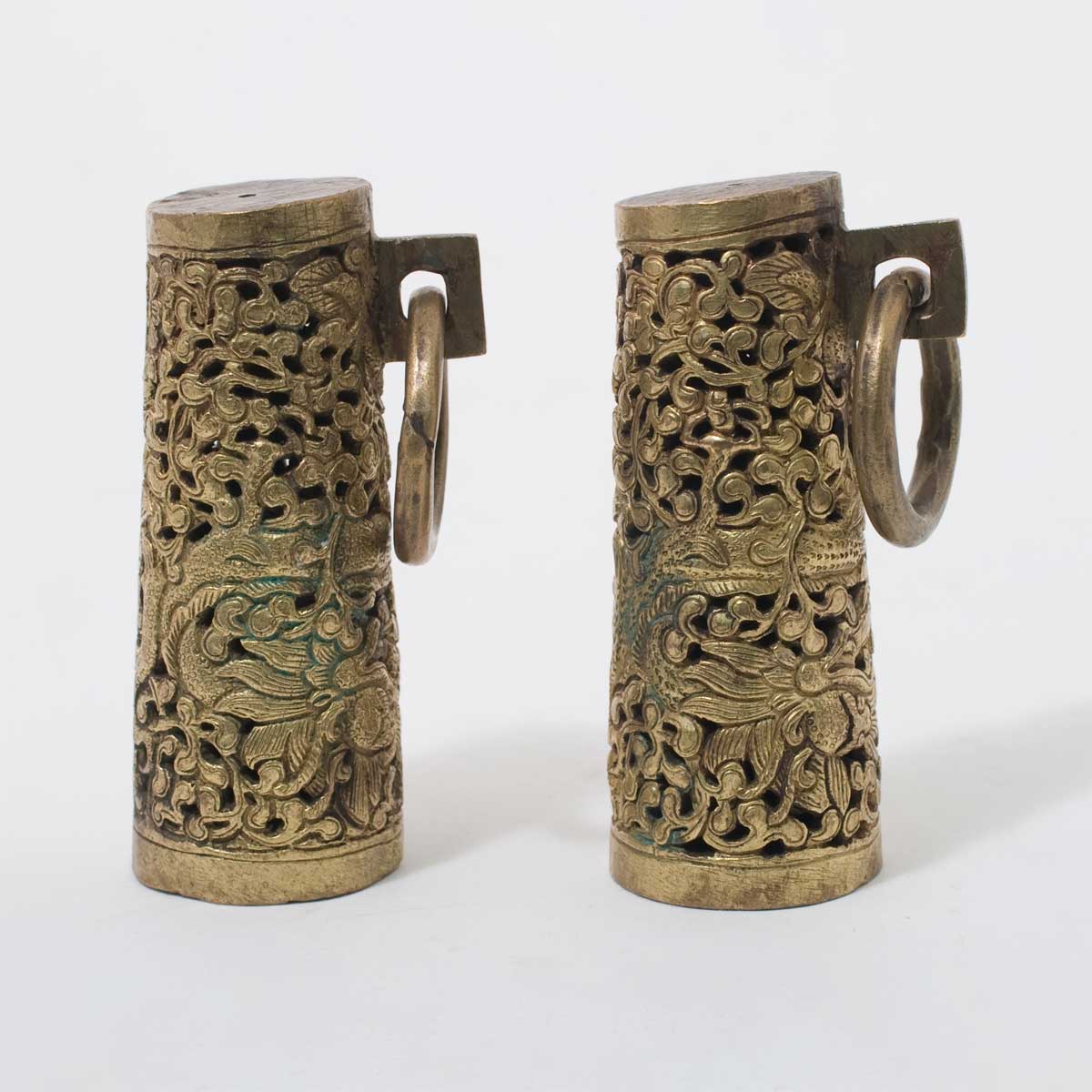 Pair of 18th Century Tibetan Dragon Finials