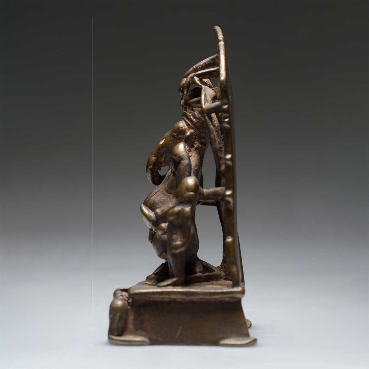 18th Century Bronze Ganesha with 2 Consorts