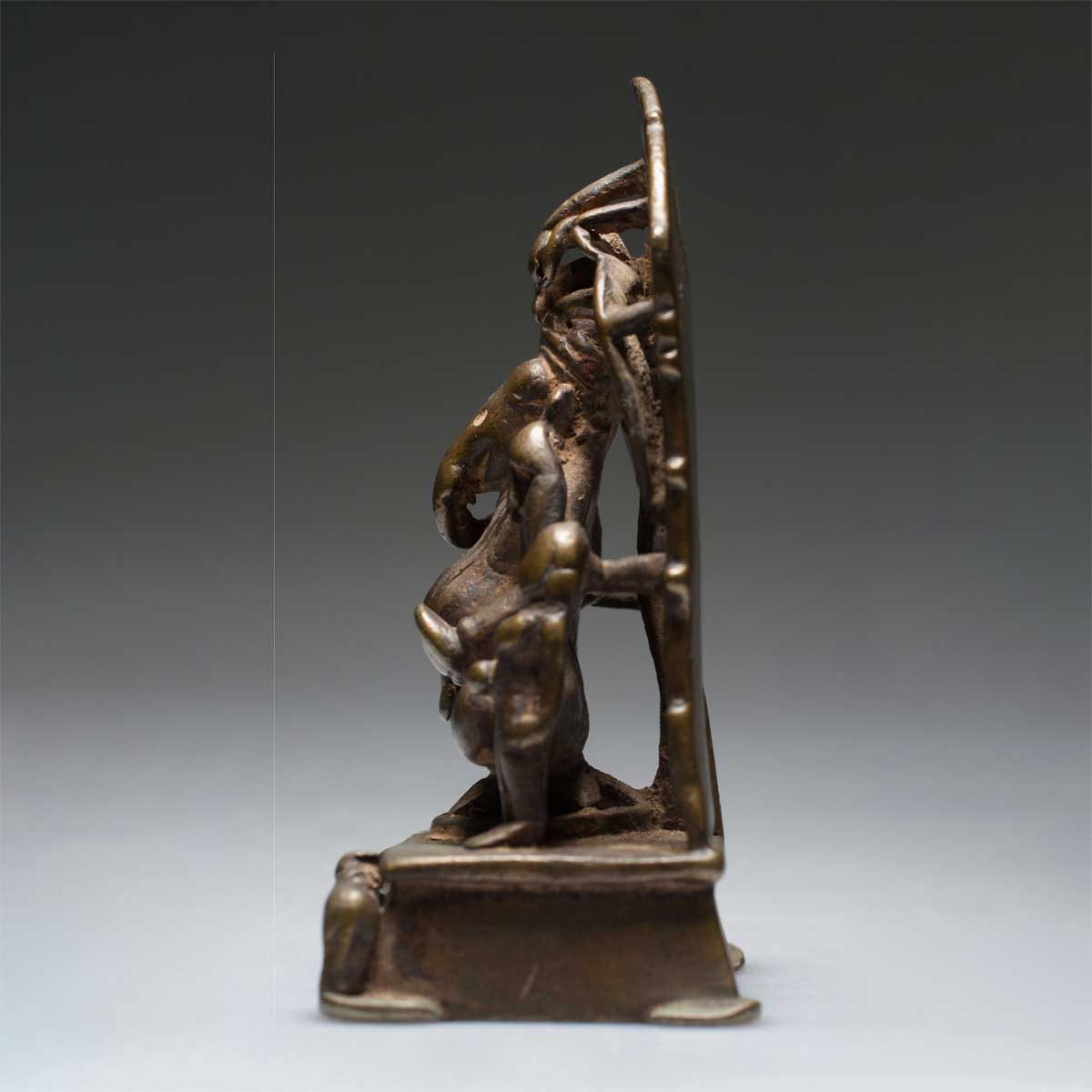 18th Century Bronze Sculpture of Ganesha with 2 Consorts