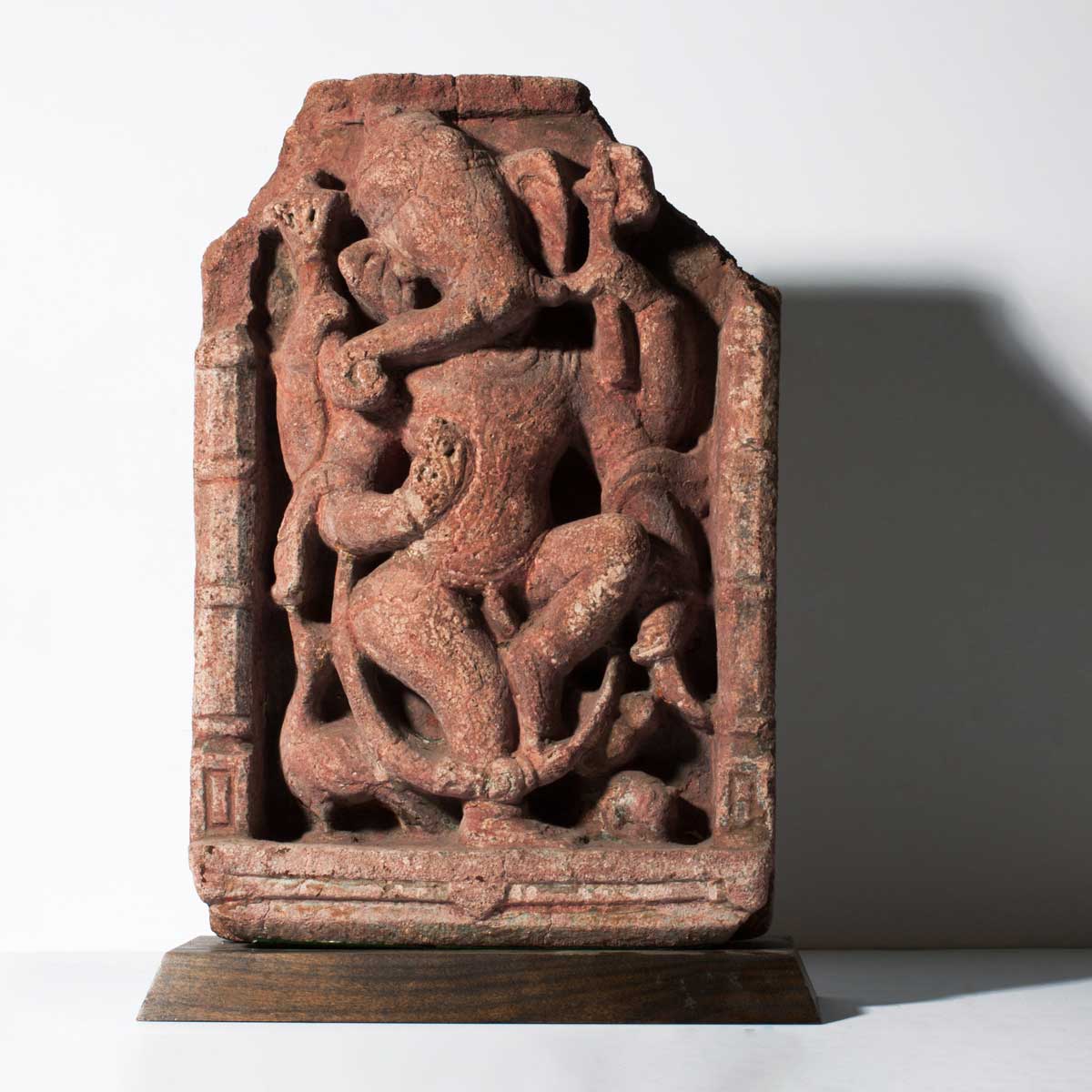 18th Century Sandstone Carving of Dancing Ganesha