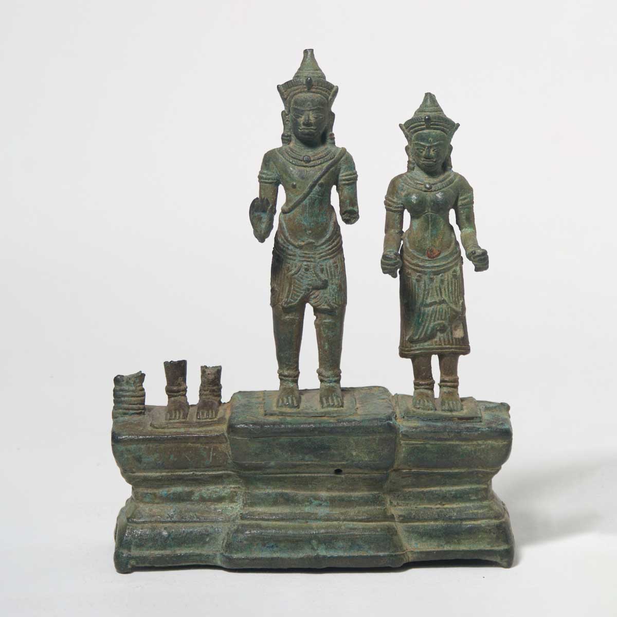 13th Century Cambodian Shiva & Parvati Sculpture