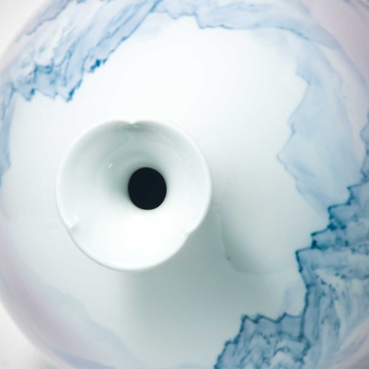 Large Hand-painted Porcelain Landscape Vase by Shumei Fujii