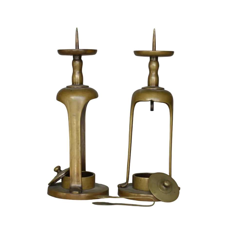 Item #3592: Pair of Bronze Candle Holders