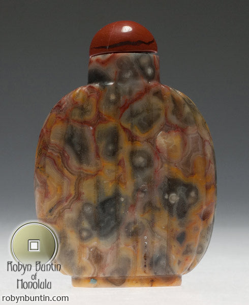 Item #17962: Fluted Pudding Stone Snuff Bottle