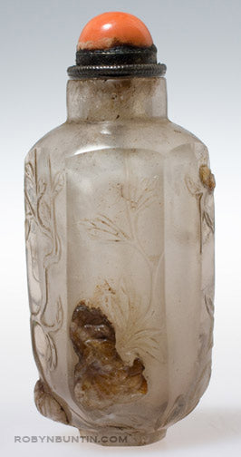 Item #15927: Crystal Floral Hexagonal Snuff Bottle
