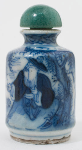 Item #10340: Blue & White Porcelain Snuff Bottle