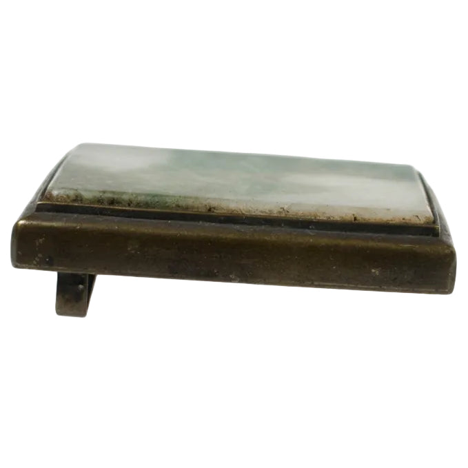 Item #15210: Moss In Snow Jadeite Belt Hook