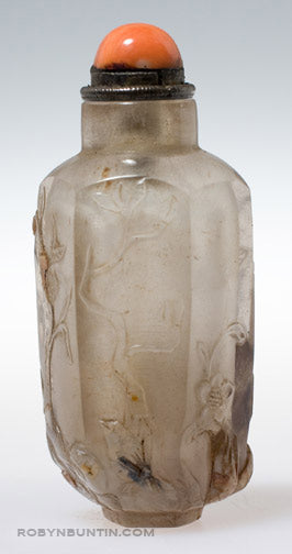 Item #15927: Crystal Floral Hexagonal Snuff Bottle
