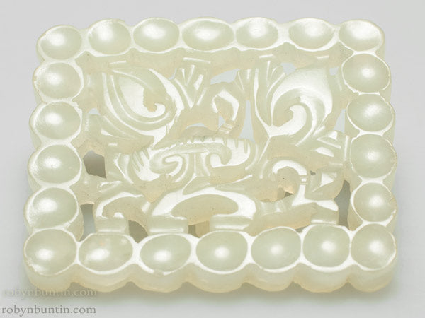 Item #18818: White Carved Jade Plaque