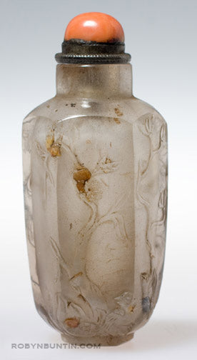 Item #15927: Crystal Floral Hexagonal Snuff Bottle