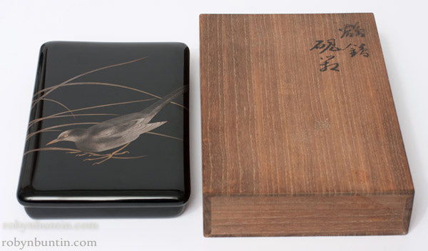 Item #19433: Lacquer Suzuribako with Bird Design