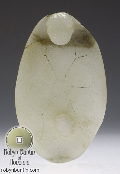 Item #17951: White Jade Frog & Lotus Leaf Garment Hook