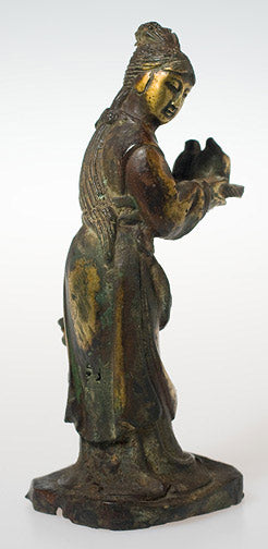 Item #14198: Gilded Bronze Attendant