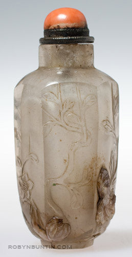 Item #15927: Crystal Floral Hexagonal Snuff Bottle