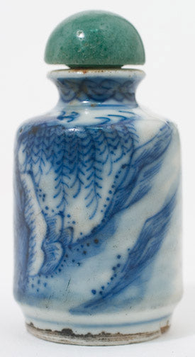 Item #10340: Blue & White Porcelain Snuff Bottle