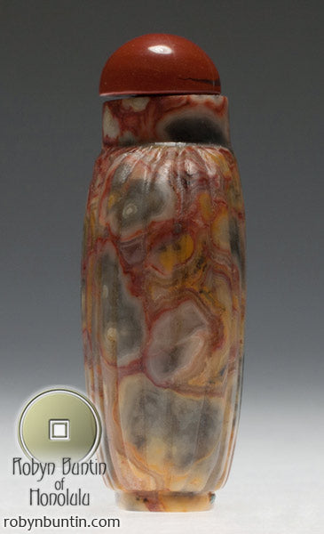 Item #17962: Fluted Pudding Stone Snuff Bottle
