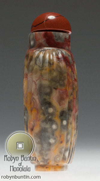 Item #17962: Fluted Pudding Stone Snuff Bottle