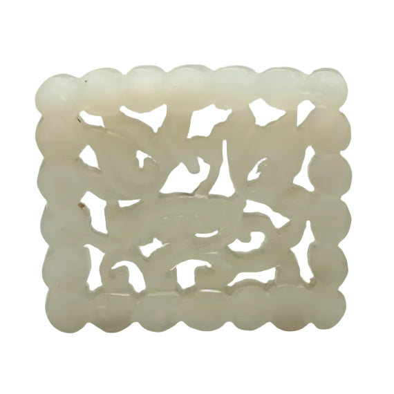 Item #18818: White Carved Jade Plaque