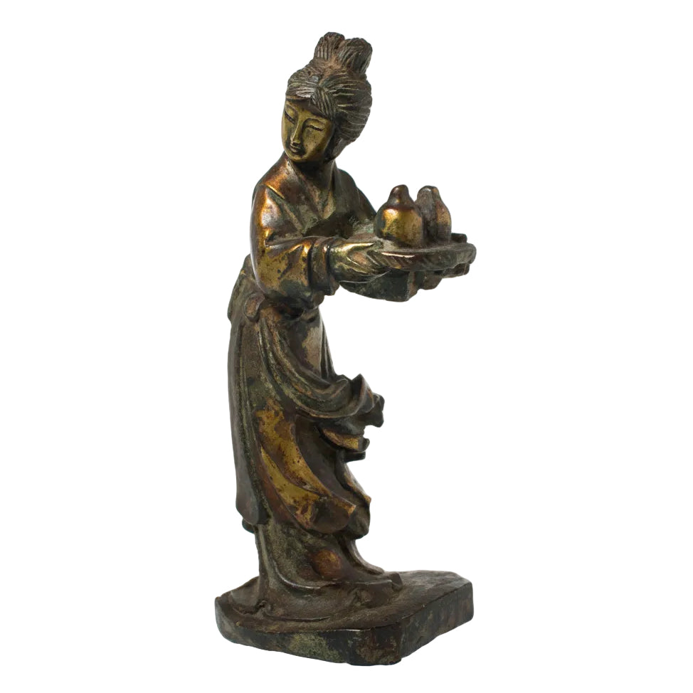 Item #14198: Gilded Bronze Attendant