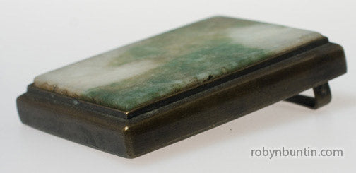 Item #15210: Moss In Snow Jadeite Belt Hook