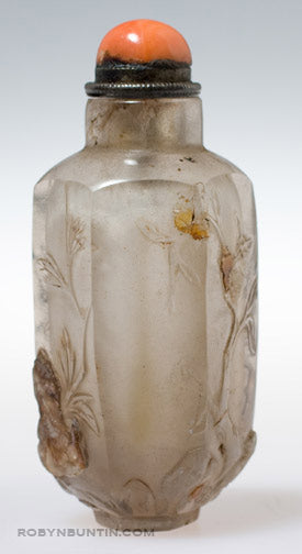 Item #15927: Crystal Floral Hexagonal Snuff Bottle