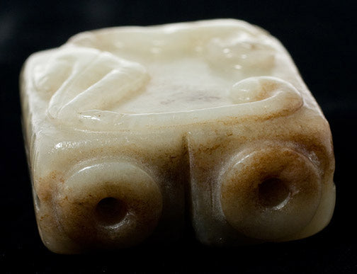 Item #13922: White Double Jade Cong with Dragon