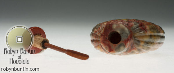 Item #17962: Fluted Pudding Stone Snuff Bottle