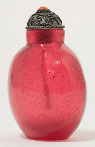 Item #9952: Pink Glass Snuff Bottle