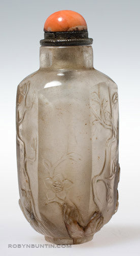 Item #15927: Crystal Floral Hexagonal Snuff Bottle