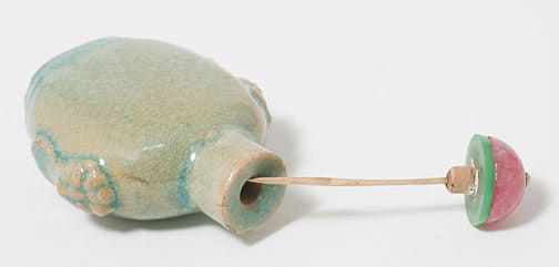 Item #10191: Apple Green Ceramic Snuff Bottle