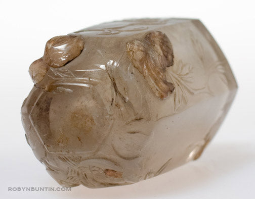 Item #15927: Crystal Floral Hexagonal Snuff Bottle