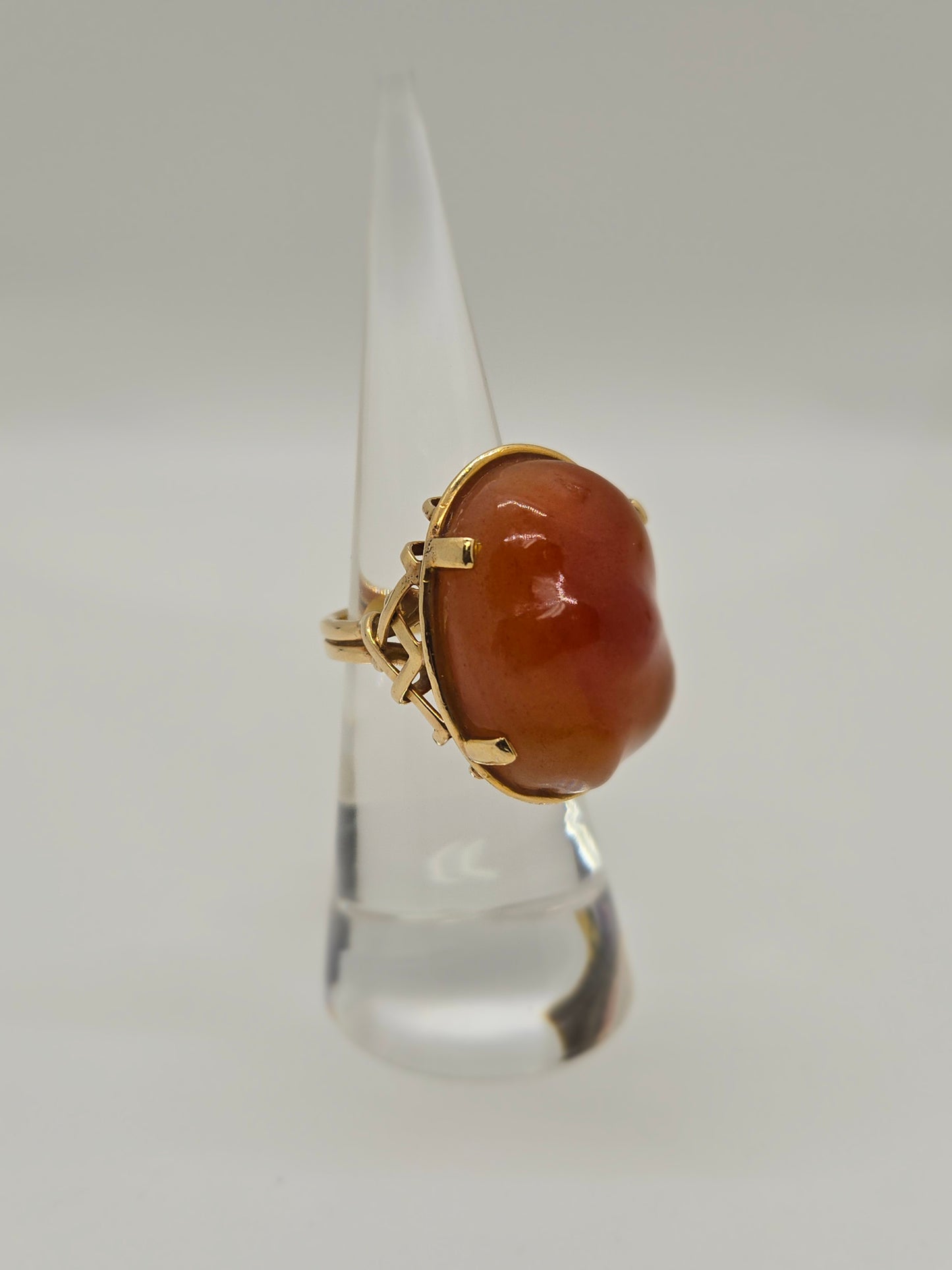 Signed Ming Natural Carnelian Ring