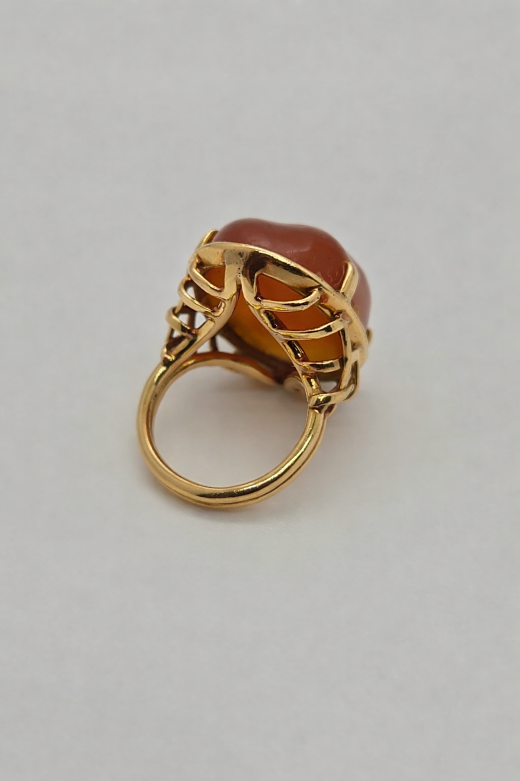 Signed Ming Natural Carnelian Ring