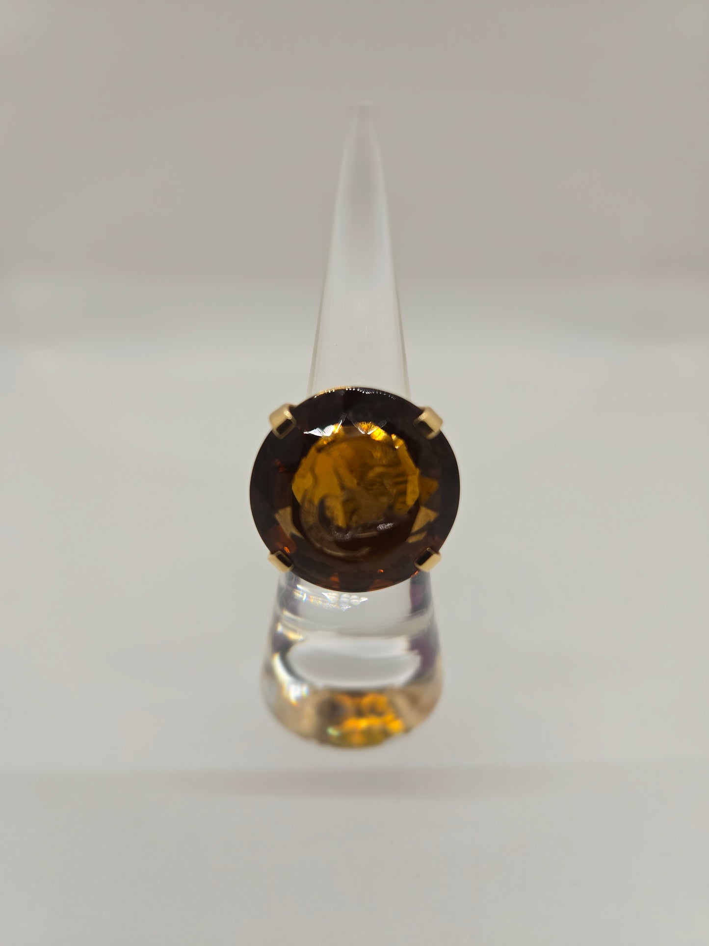Vintage Ming's Jewelry Topaz Intaglio Ring