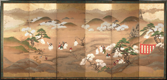 Courtier's Outing, 6-Panel Screen