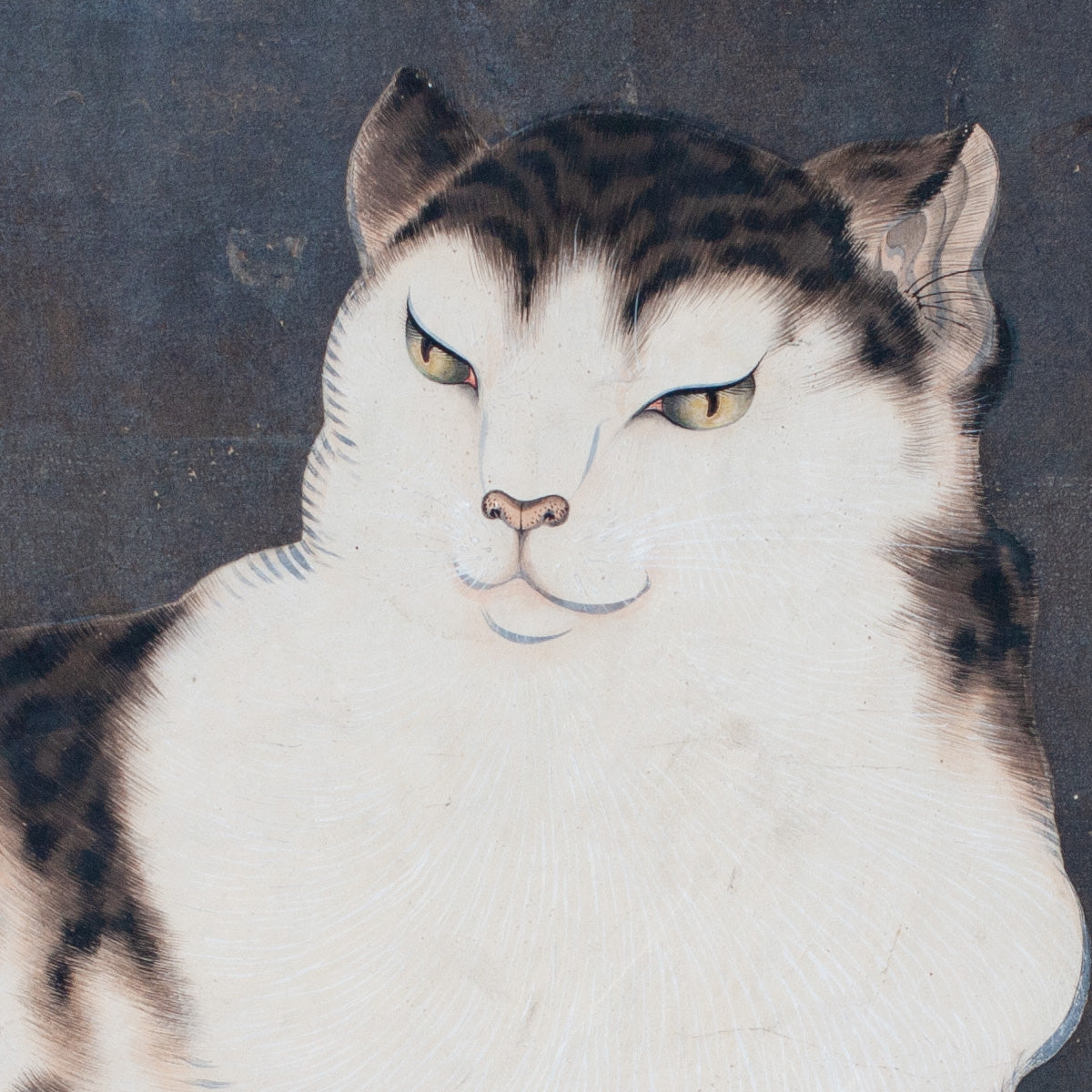 Cat & Sudare Two-Panel Taisho Period Byobu by Atomi Kakei