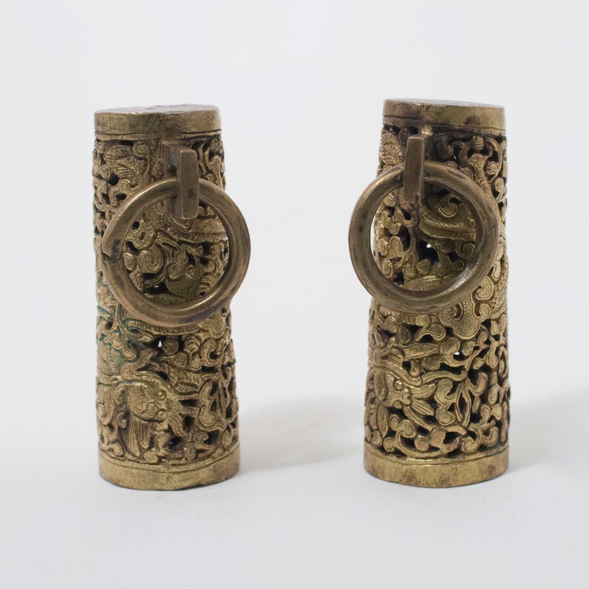 Pair of 18th Century Tibetan Dragon Finials